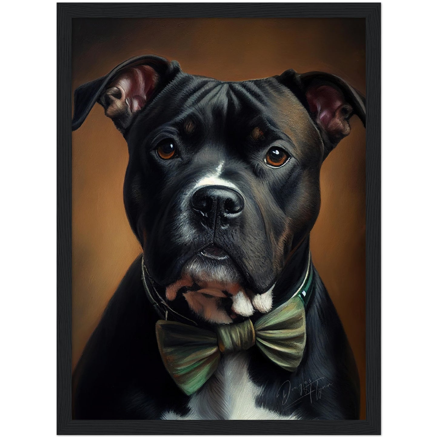»Staffordshire Bull Terrier med rosett«