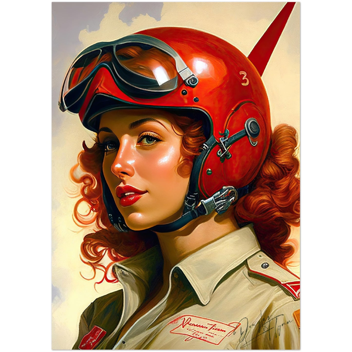 »Together soaring above the clouds« retro poster