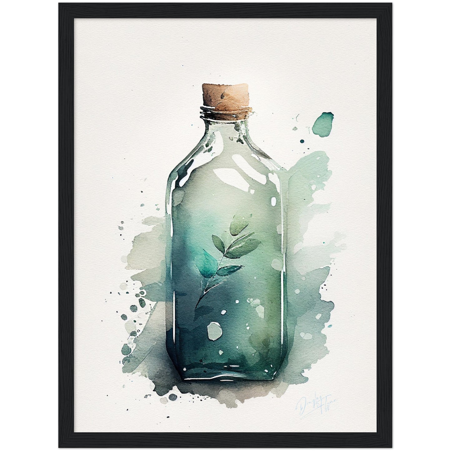 »Lone Bottle Reflections« retro poster