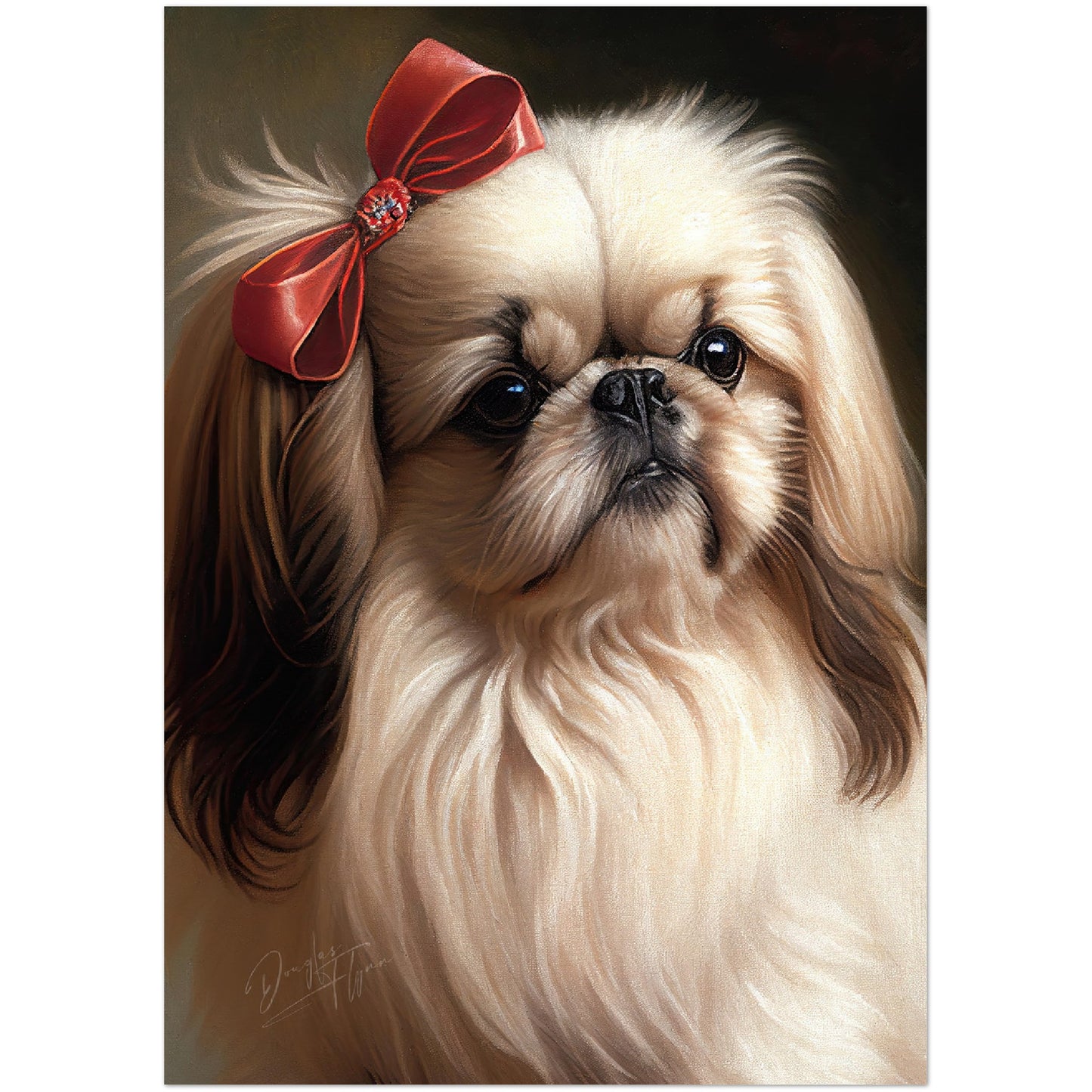 »Pekingese med rosett«