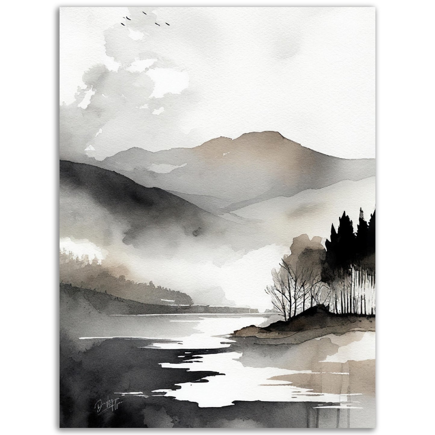 »Autumn Lake« retro poster