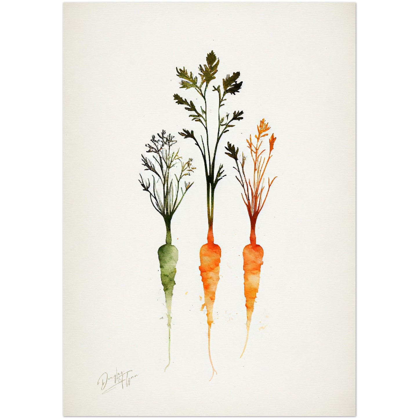 »Carrot Watercolor Wonders« retro poster