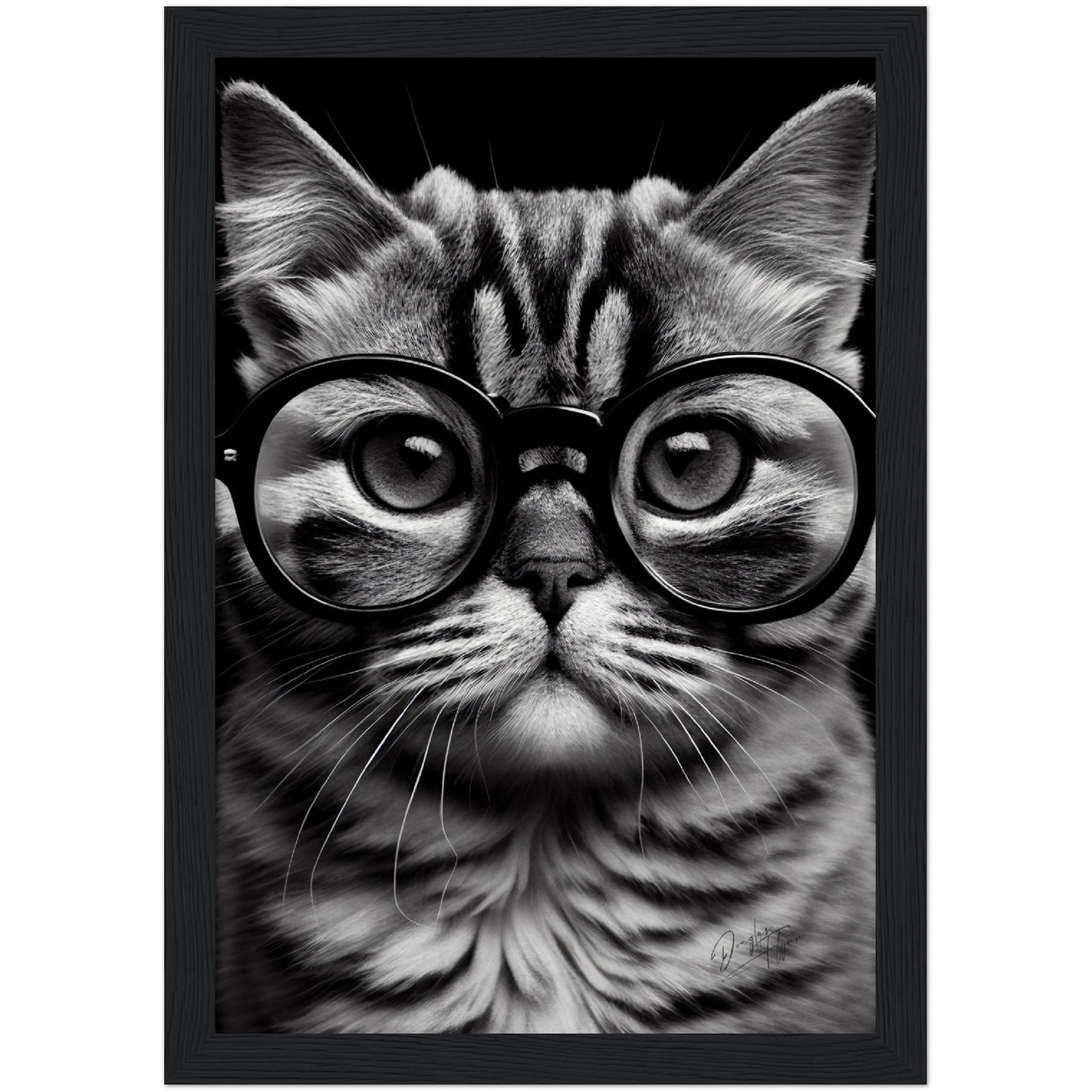 »Purrfect Thinker« retro poster