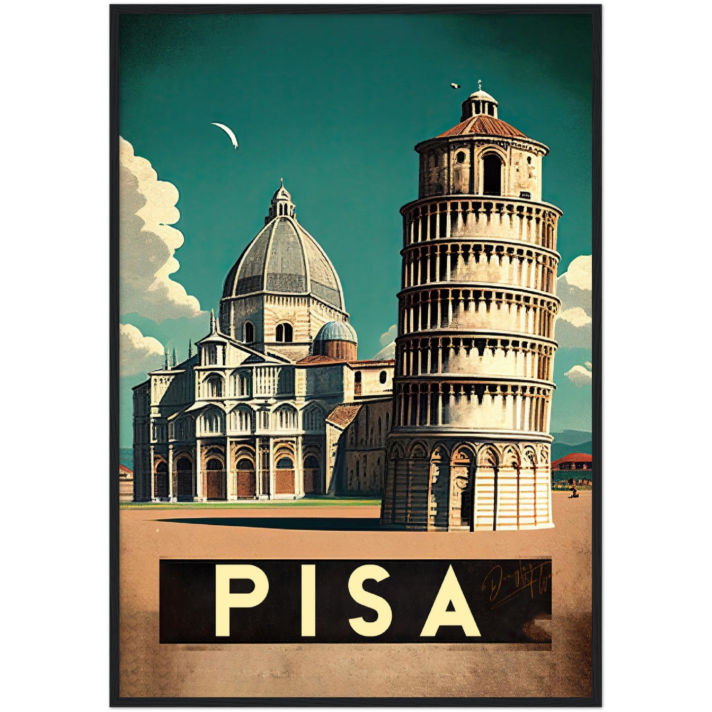 »Pisa, travel poster« retro poster