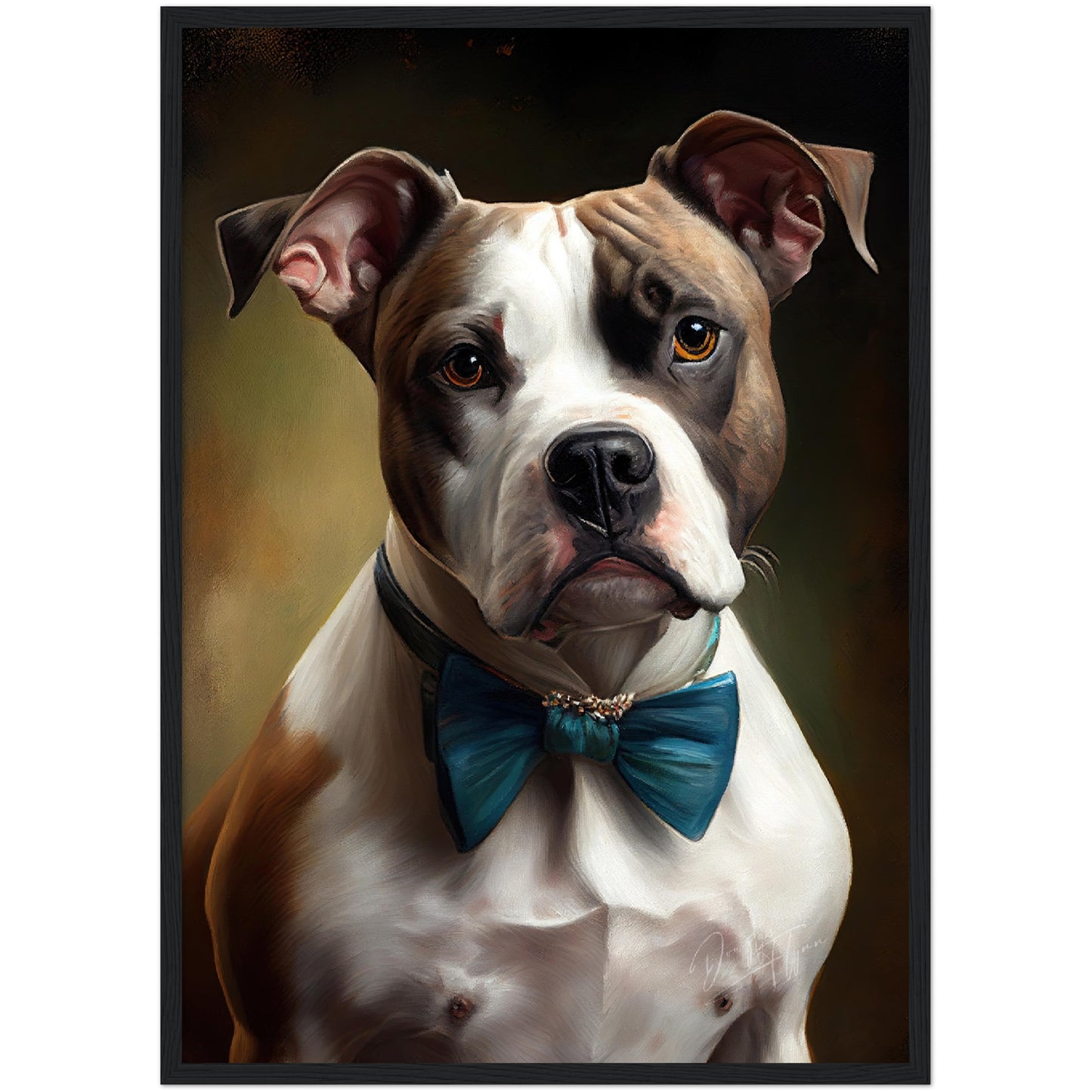 »American Staffordshire Terrier med rosett«