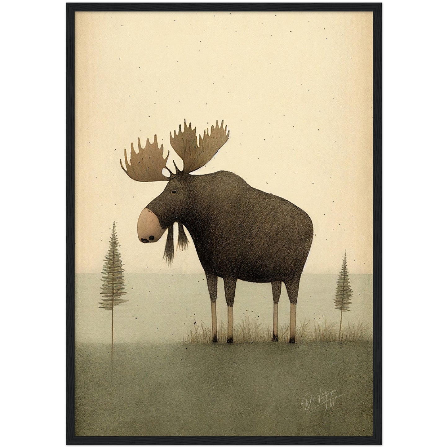 »Moose Pause and Get Lost In Thought« retro poster