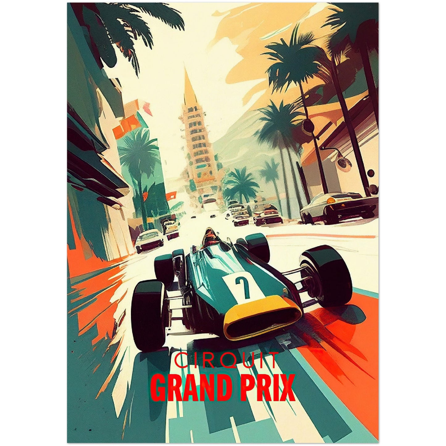»Old-School Open Wheels« retro poster