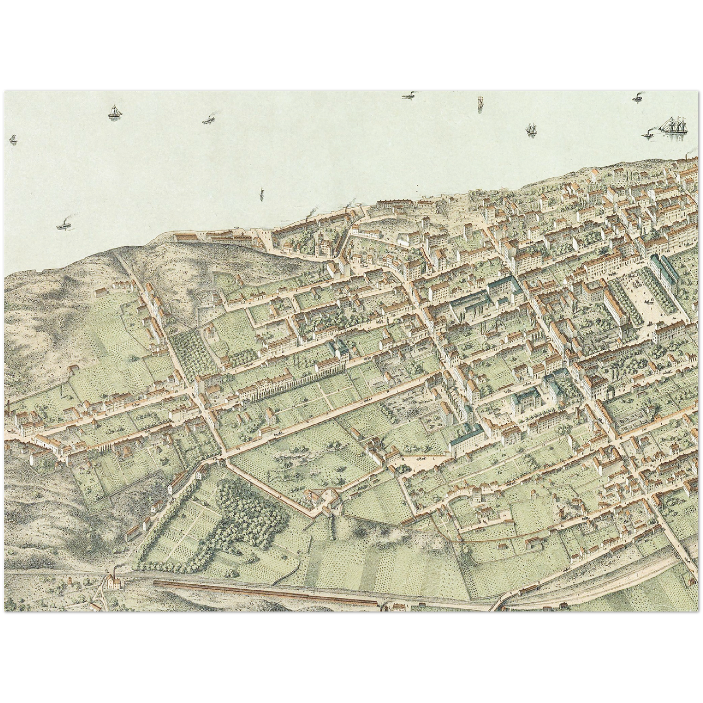 Stockholmspanorama 1870-tal, historisk stockholmskarta