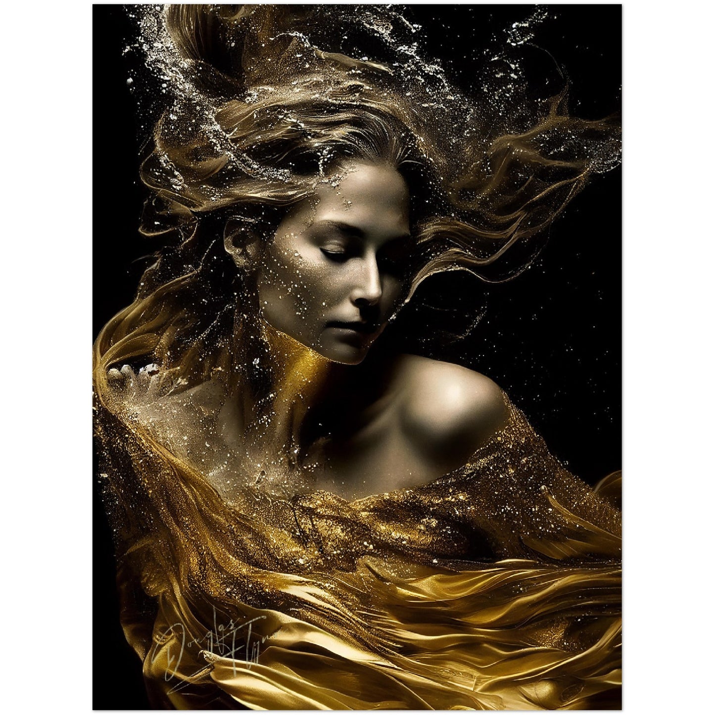 »Golden Mermaid Couture« retro poster