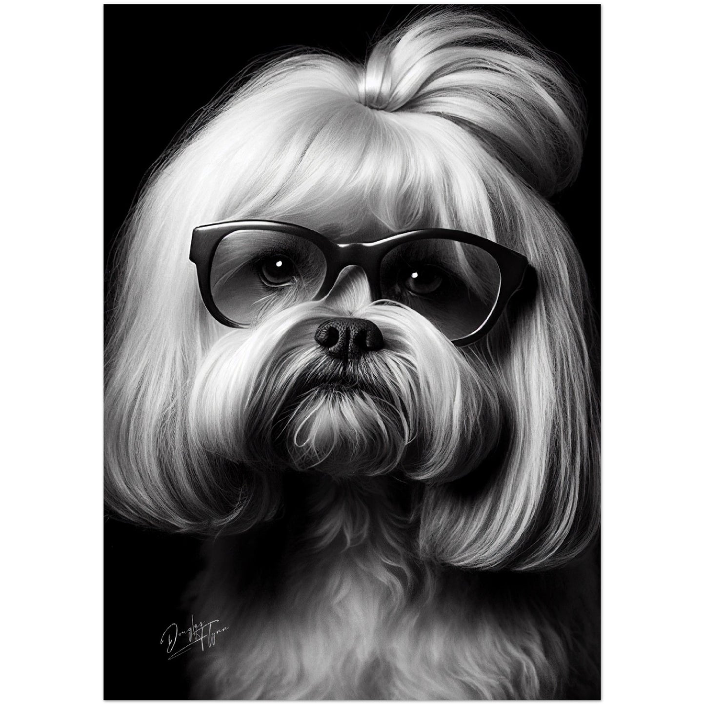 »Insightful Lhasa Apso« retro poster