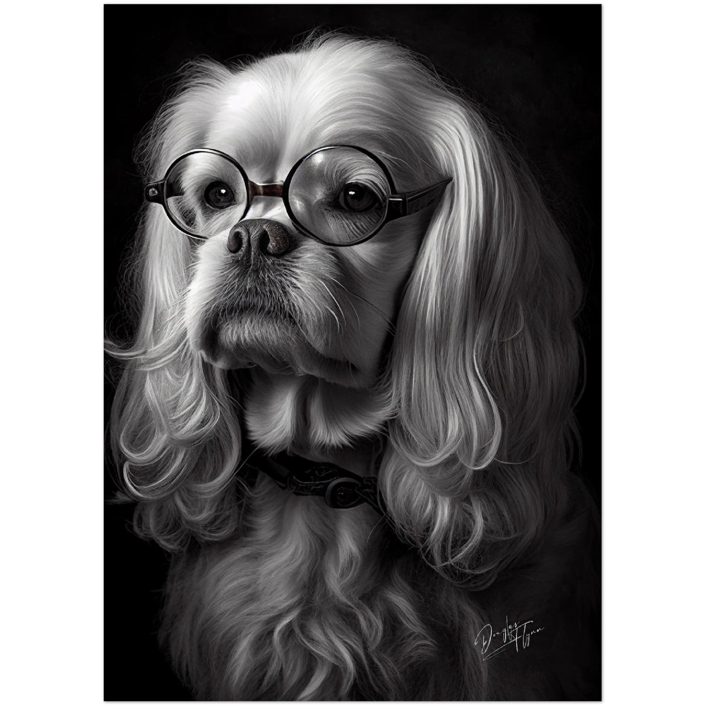 »Spectacled Spaniel« retro poster