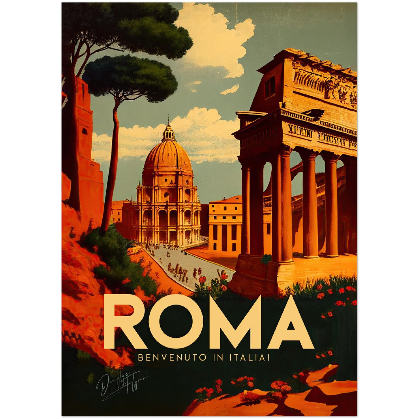 »Rome, travel poster no 2« retro poster