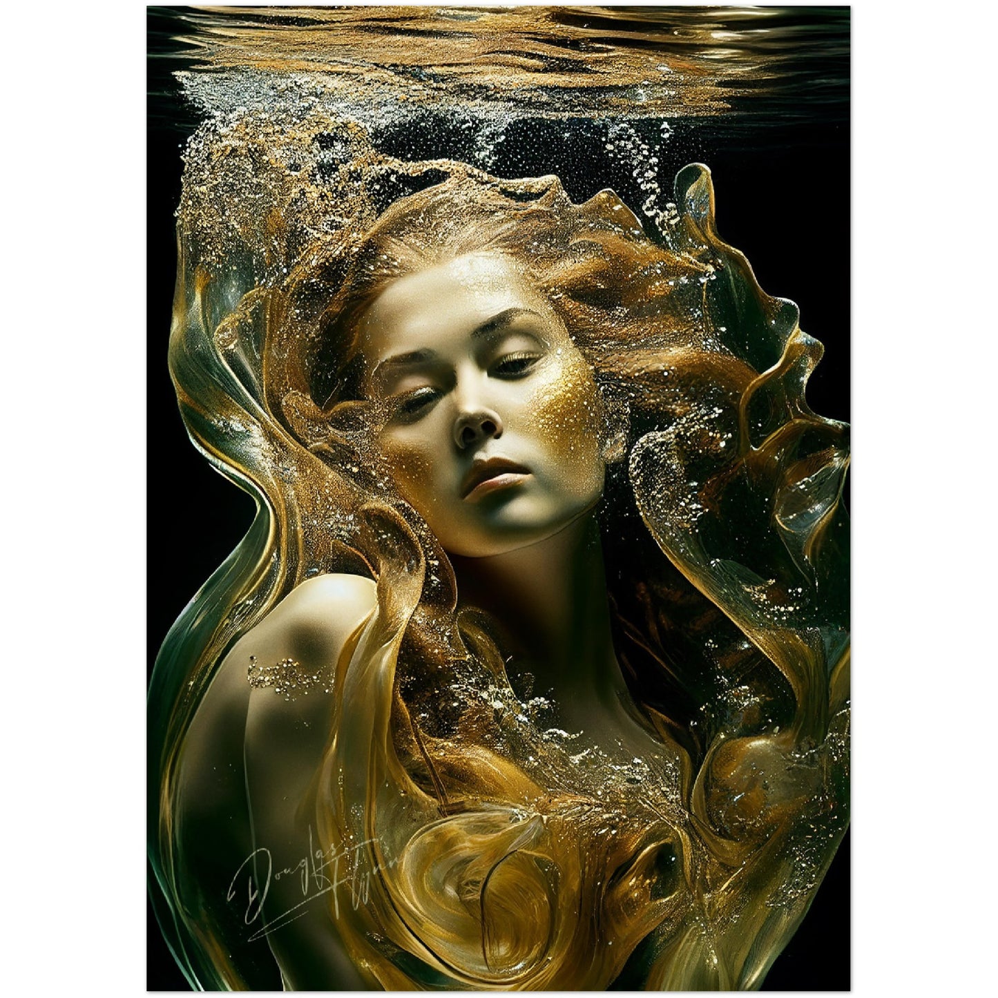 »Golden Oceanic Allure« retro poster