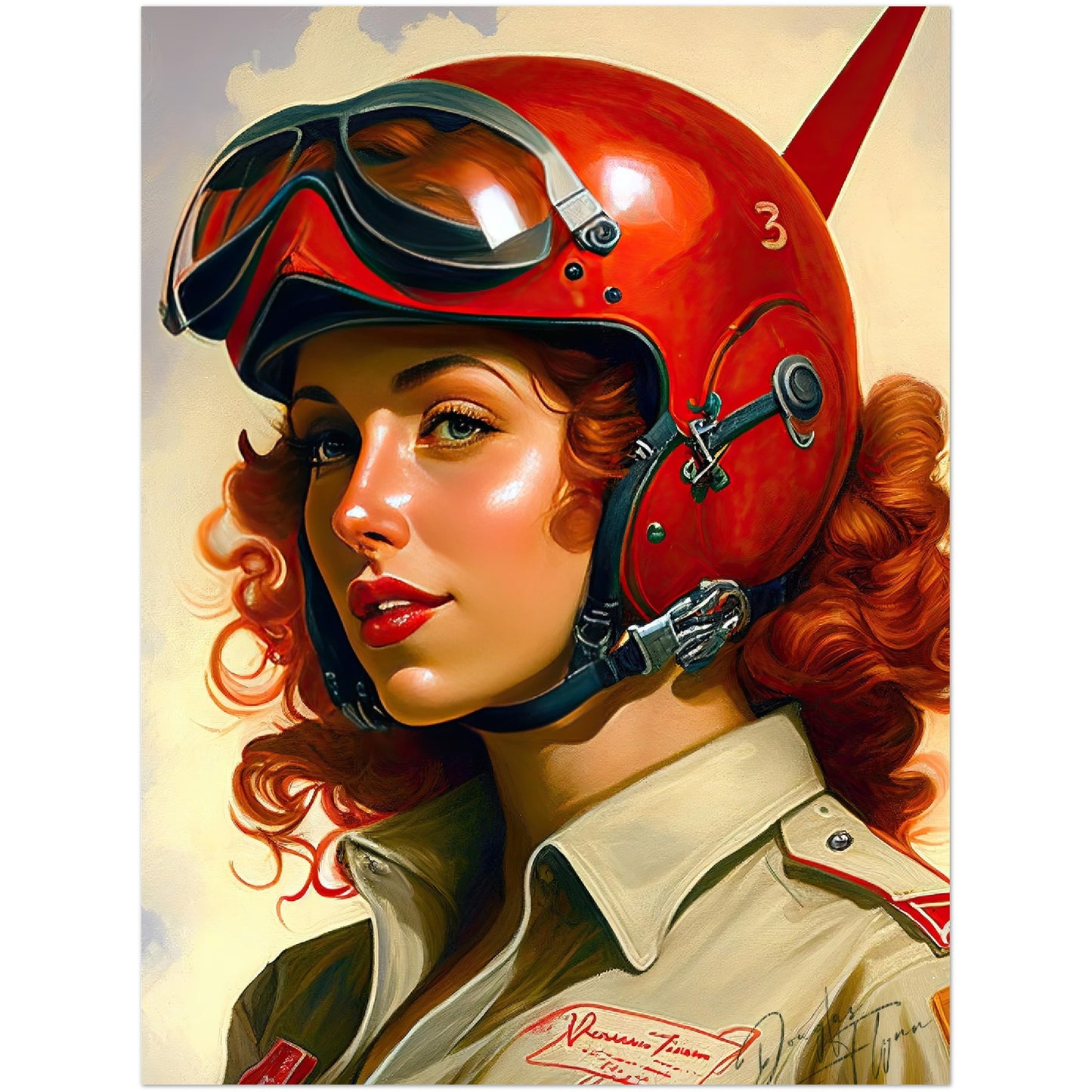 »Together soaring above the clouds« retro poster