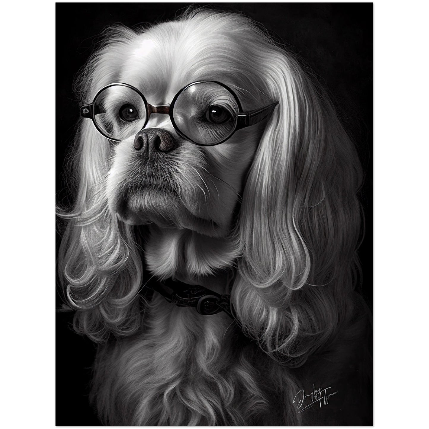 »Spectacled Spaniel« retro poster
