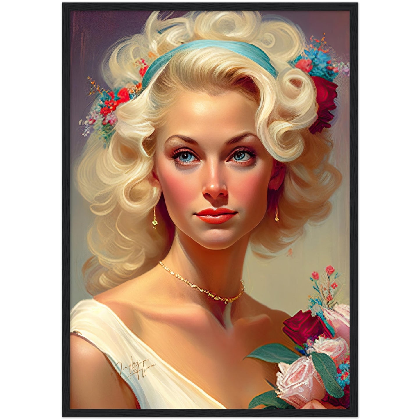 »White Lace Bridal Beauty« retro poster