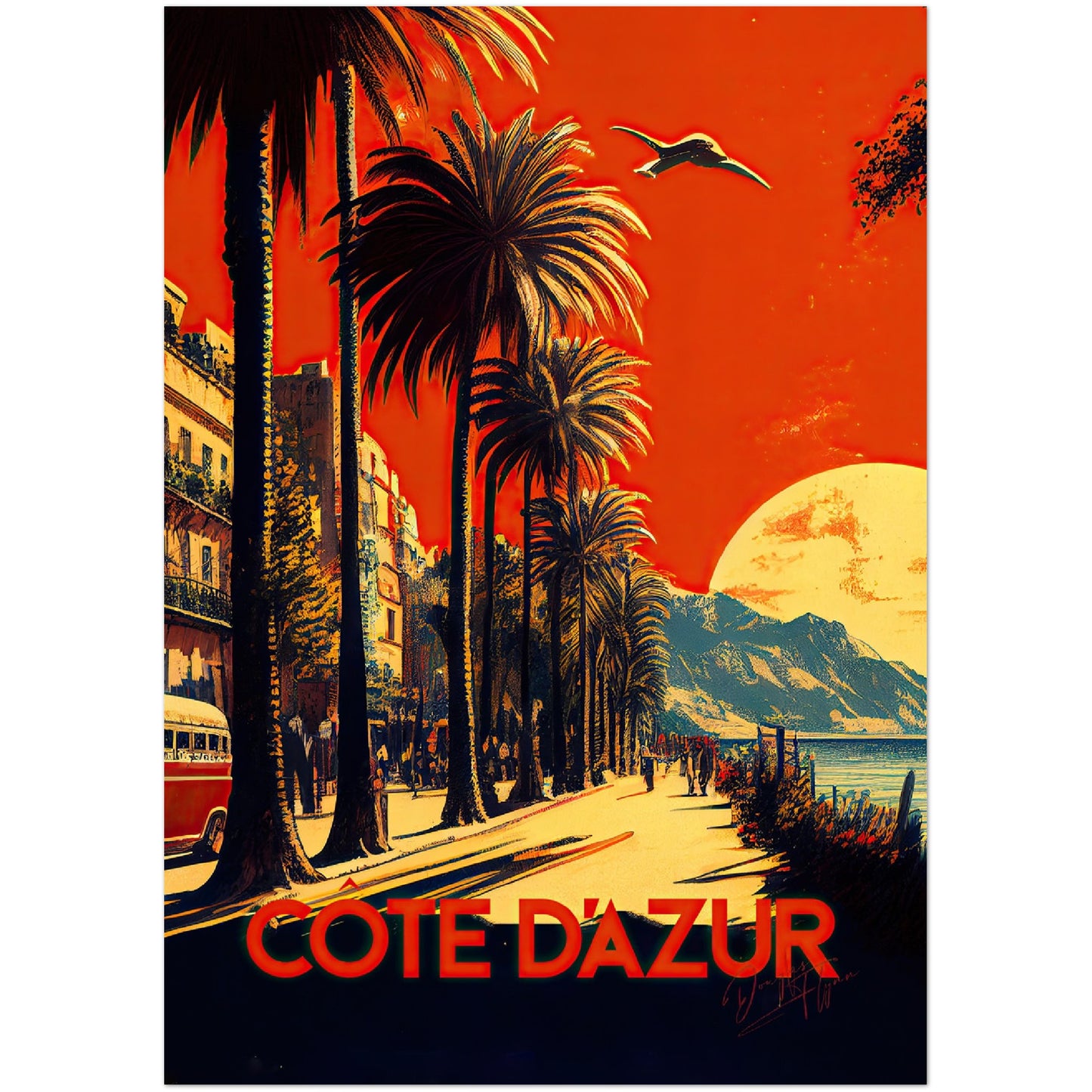 »Côte d'Azur, travel poster« retro poster