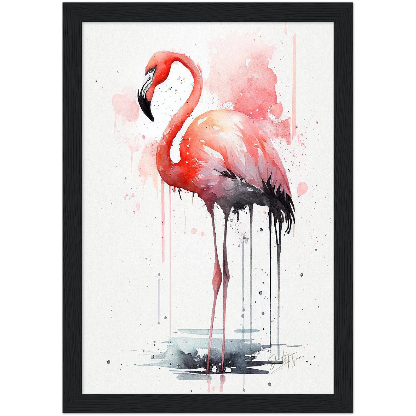 »Vibrant Flamingo Dreams« retro poster