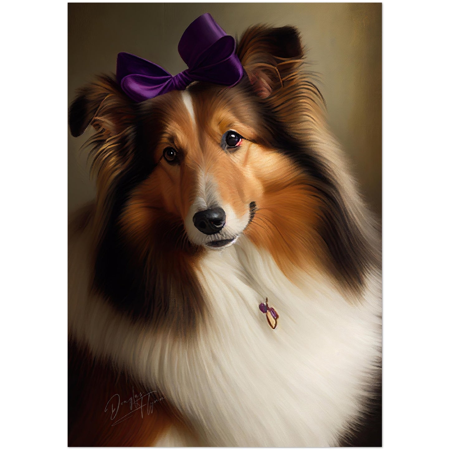 »Shetland Sheepdog med rosett«