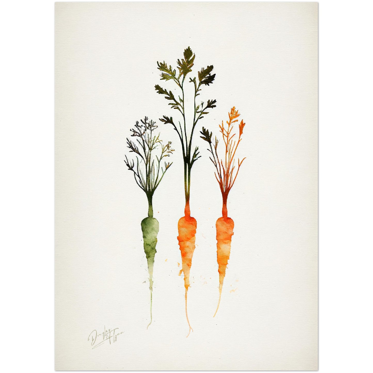 »Carrot Watercolor Wonders« retro poster