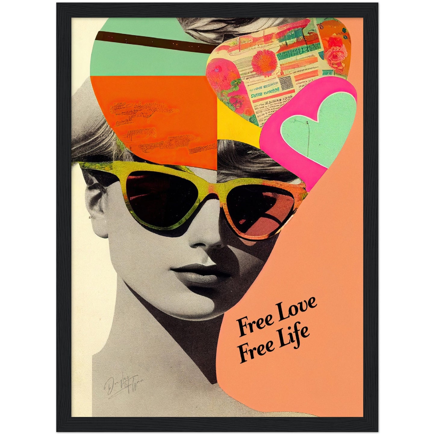 »Free Love, Free Life«retro poster