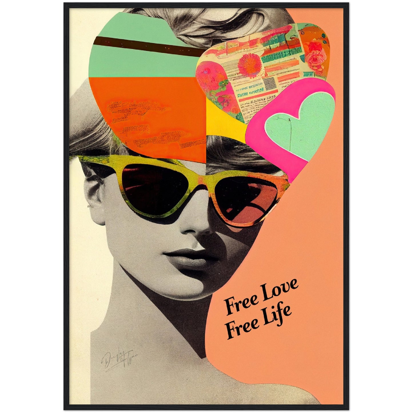 »Free Love, Free Life«retro poster