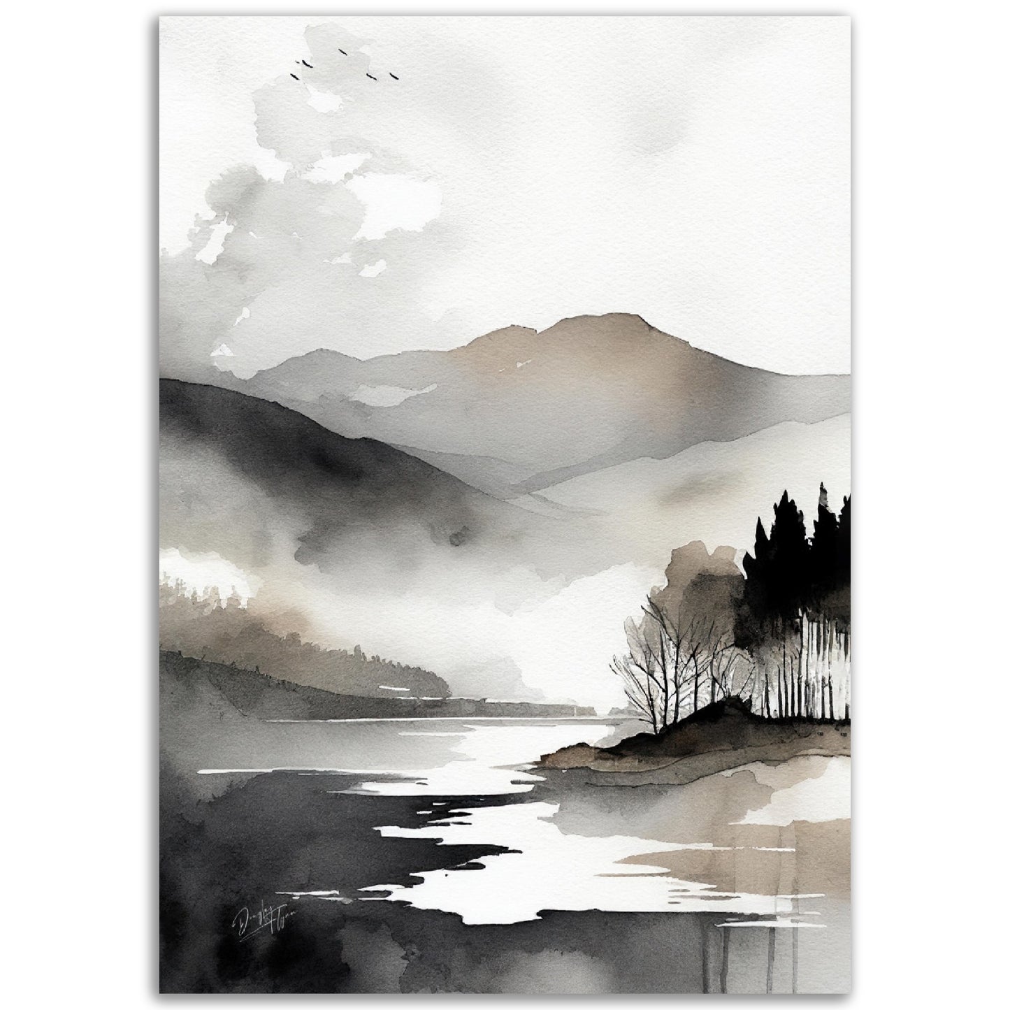 »Autumn Lake« retro poster