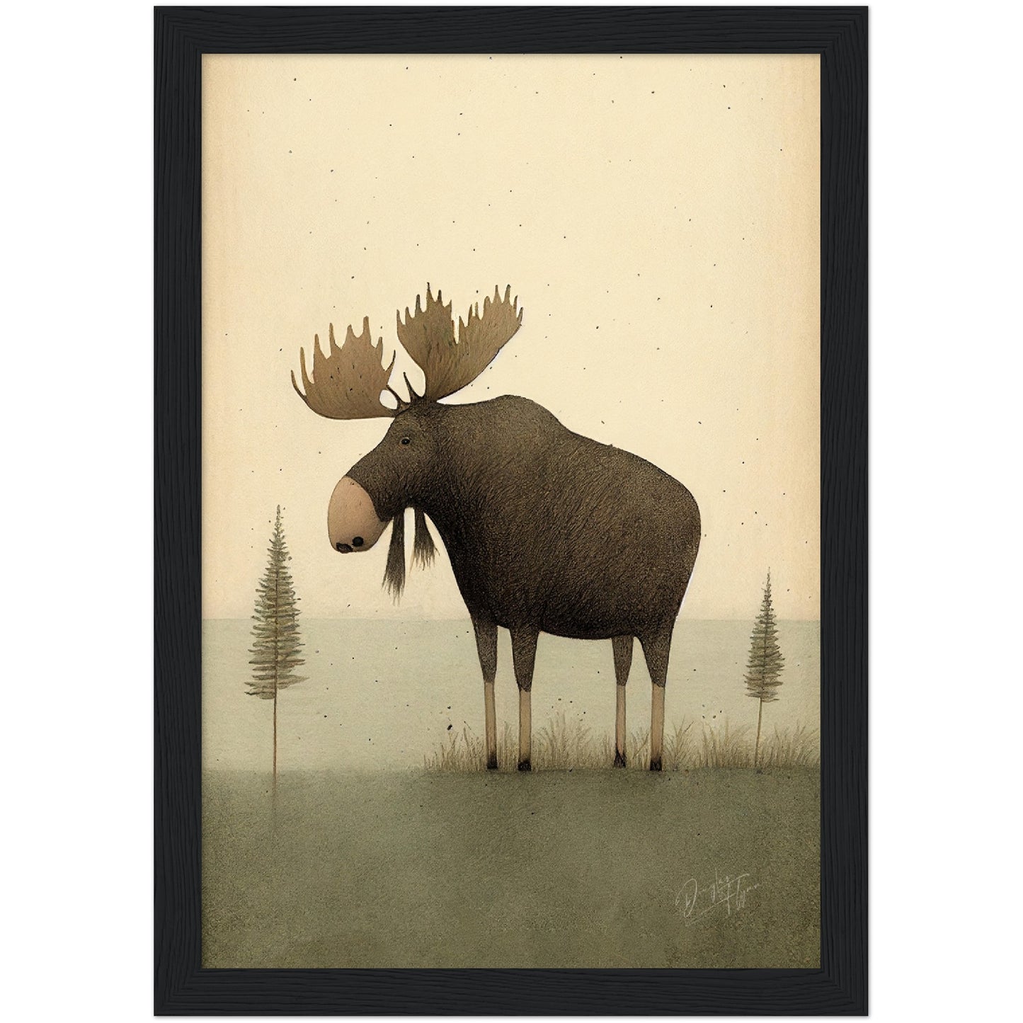 »Moose Pause and Get Lost In Thought« retro poster