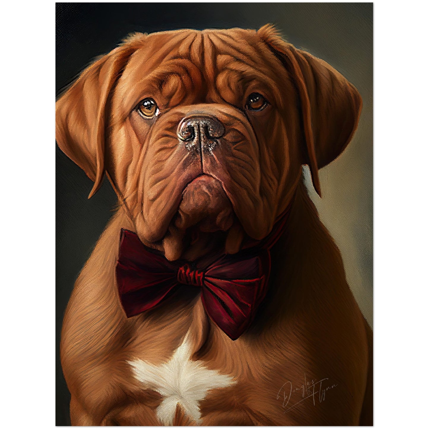 »Dogue de Bordeaux med rosett«