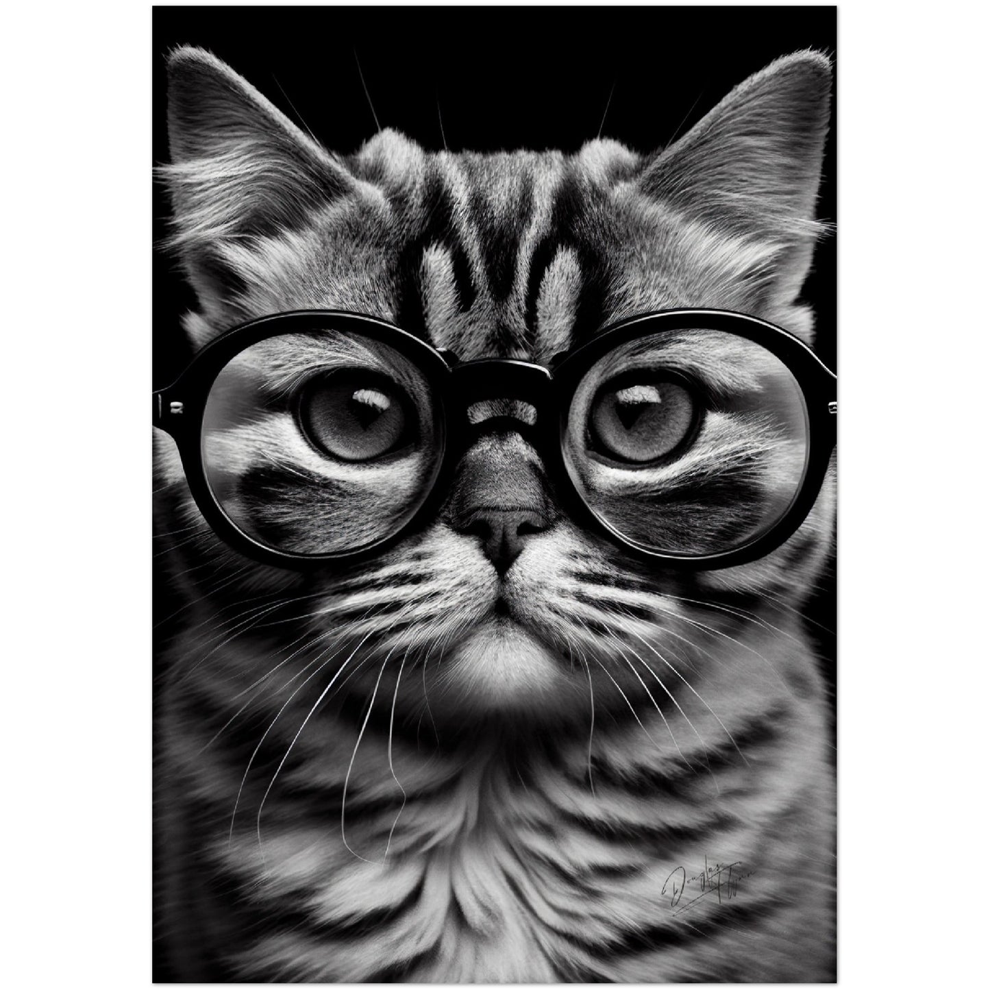 »Purrfect Thinker« retro poster