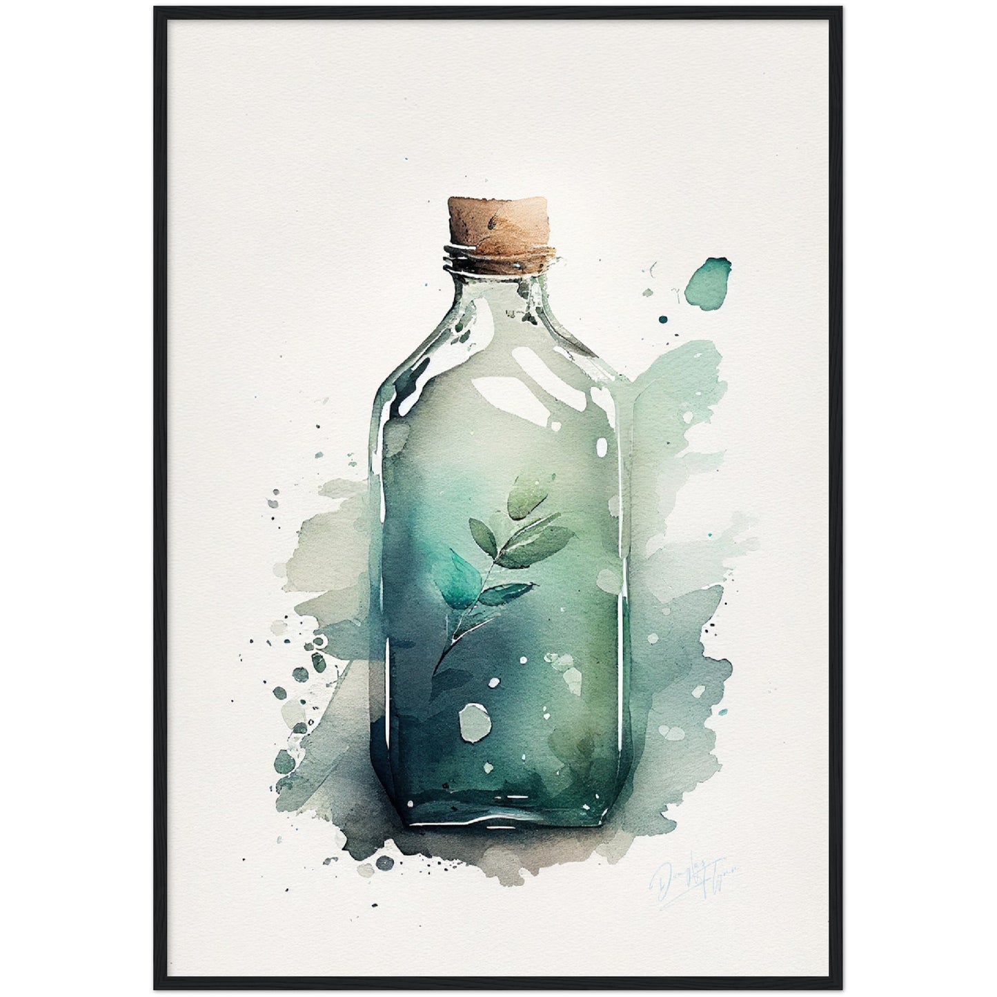 »Lone Bottle Reflections« retro poster