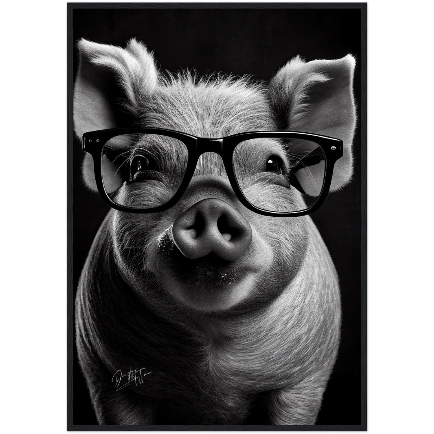 »Brainy Little Piggie« retro poster