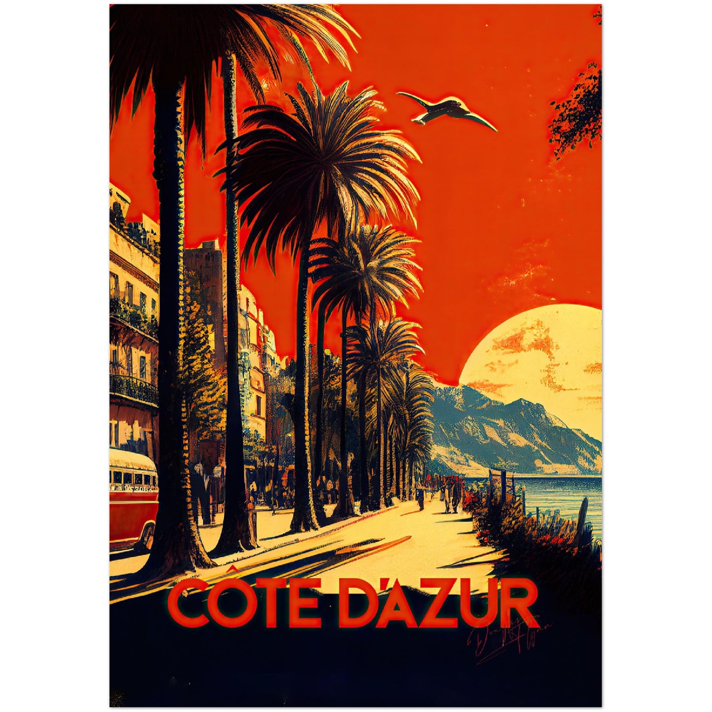 »Côte d'Azur, travel poster« retro poster