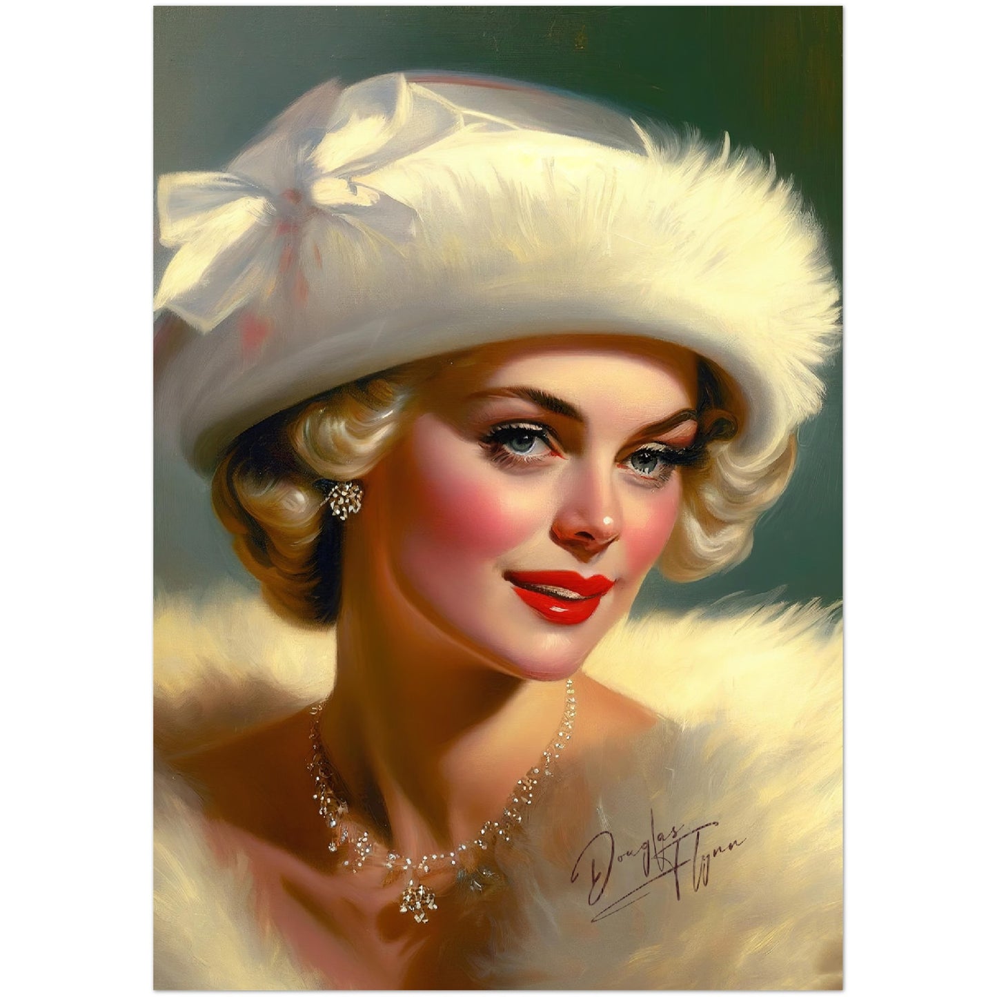 »Whispers of Love in a Chic Hat« retro poster