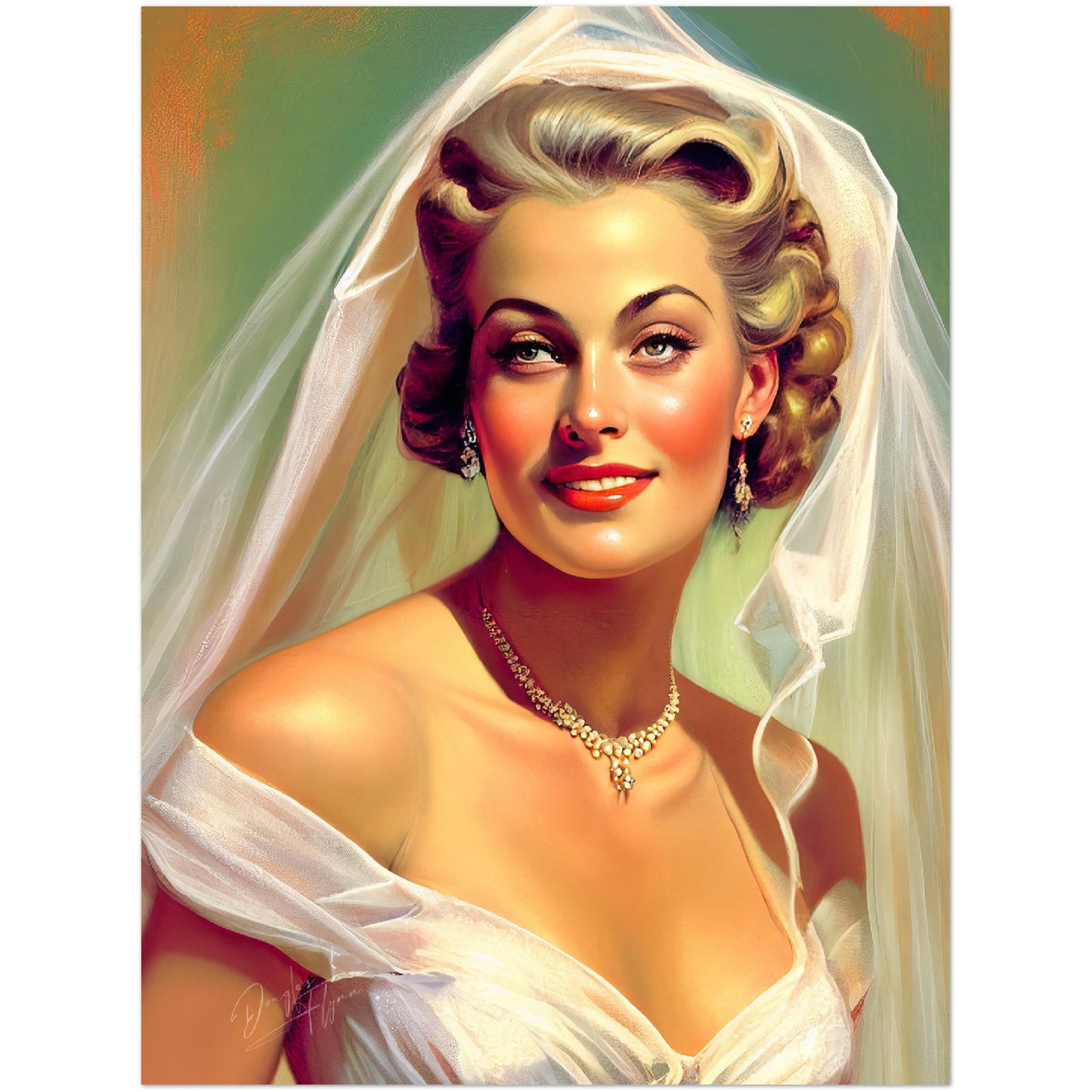 »Lace wedding dreams« retro poster