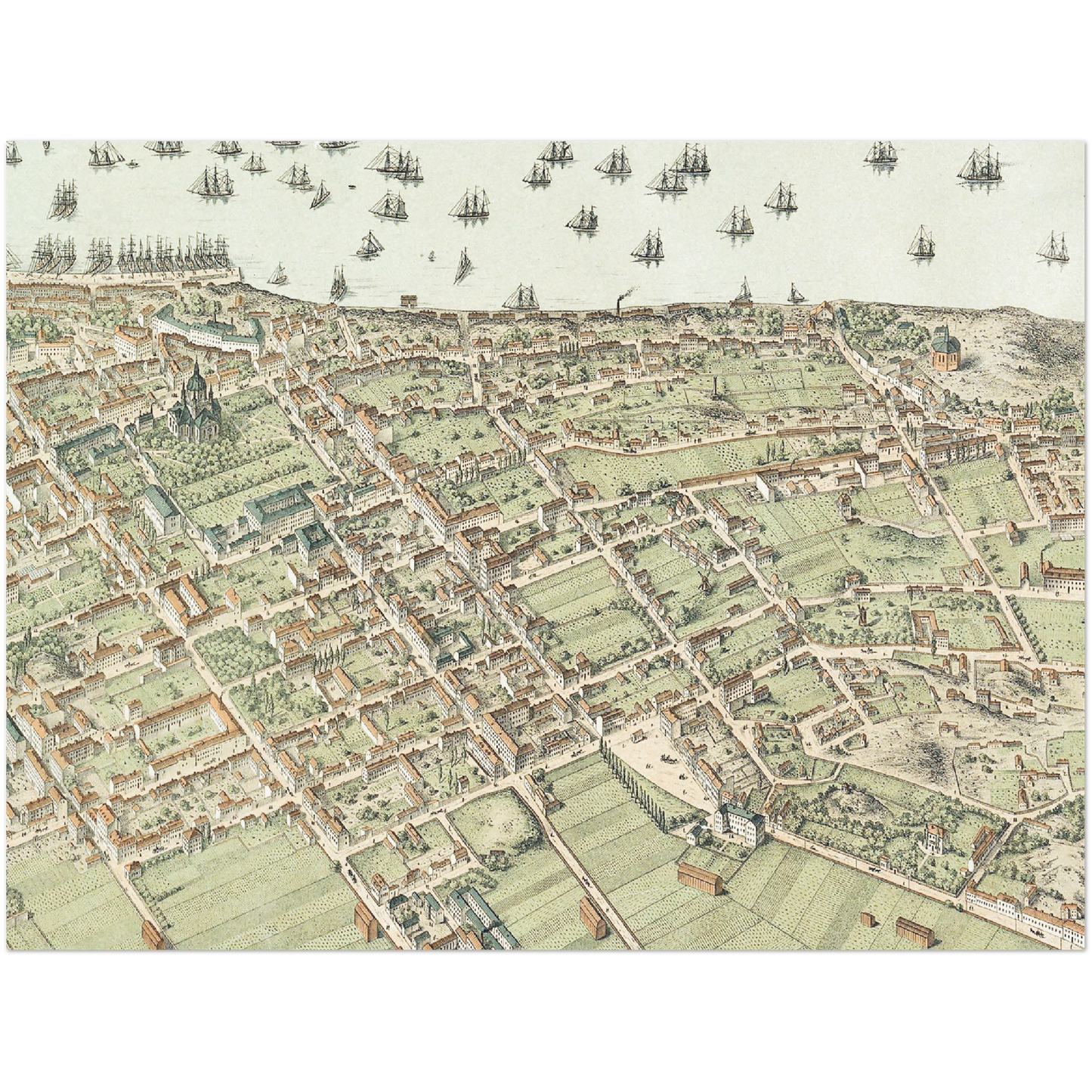 Stockholmspanorama 1870-tal, historisk stockholmskarta