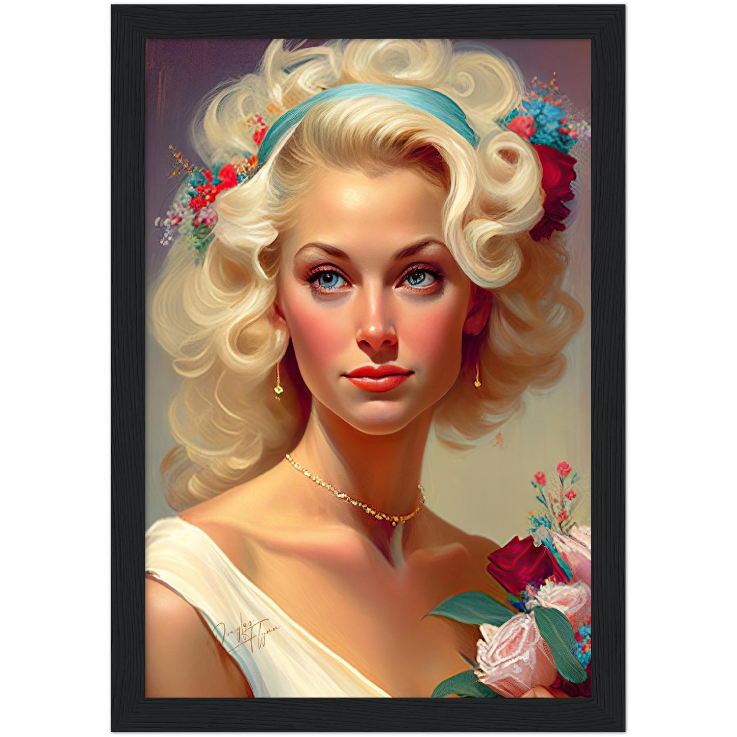 »White Lace Bridal Beauty« retro poster