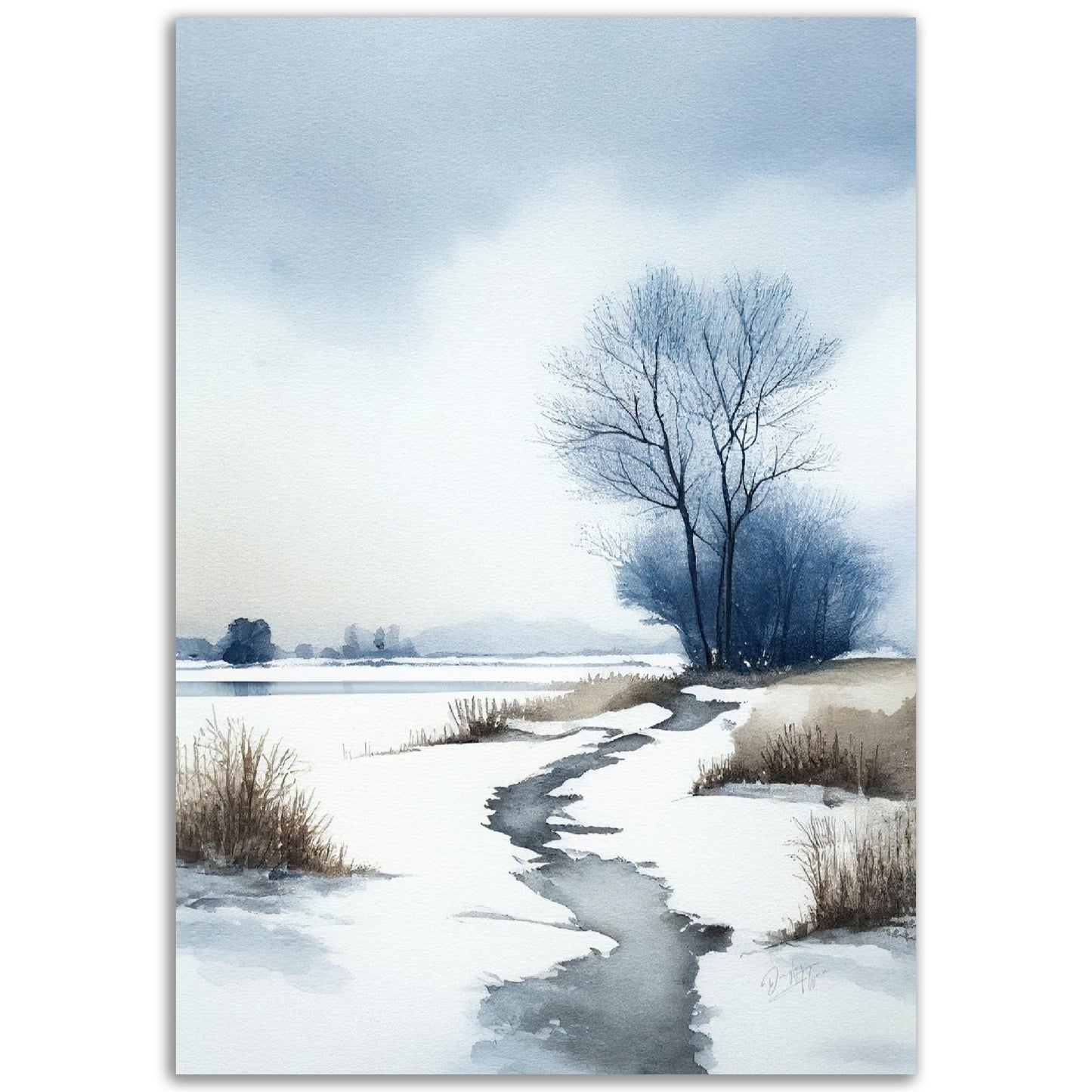 »Winter blues« retro poster
