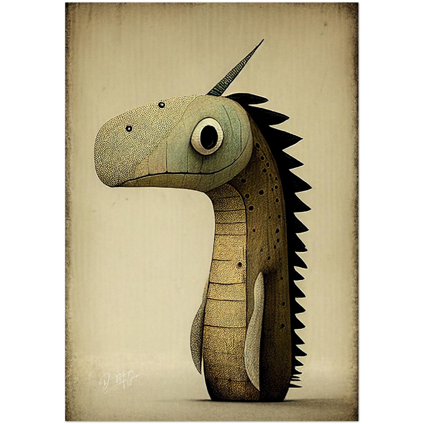 »Sad Dragon Birthday« retro poster
