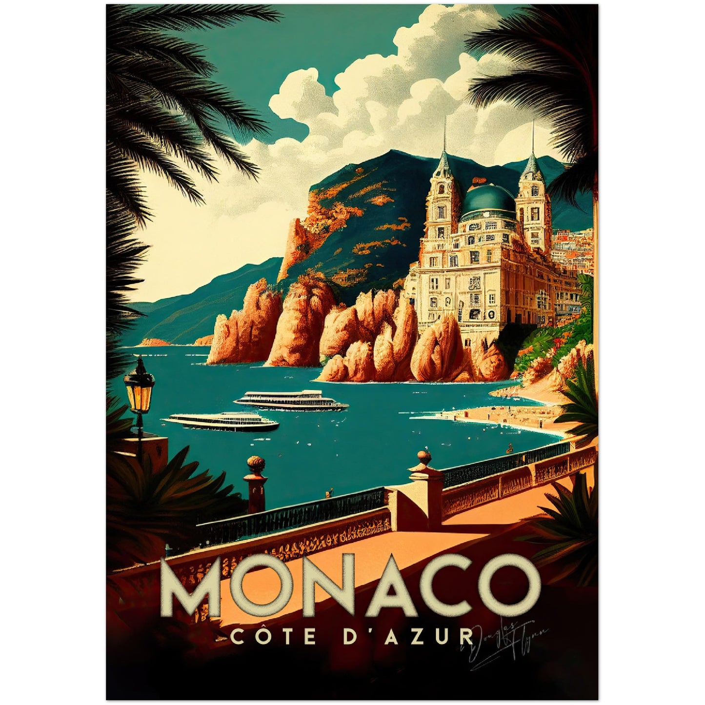 »Monaco, travel poster« retro poster