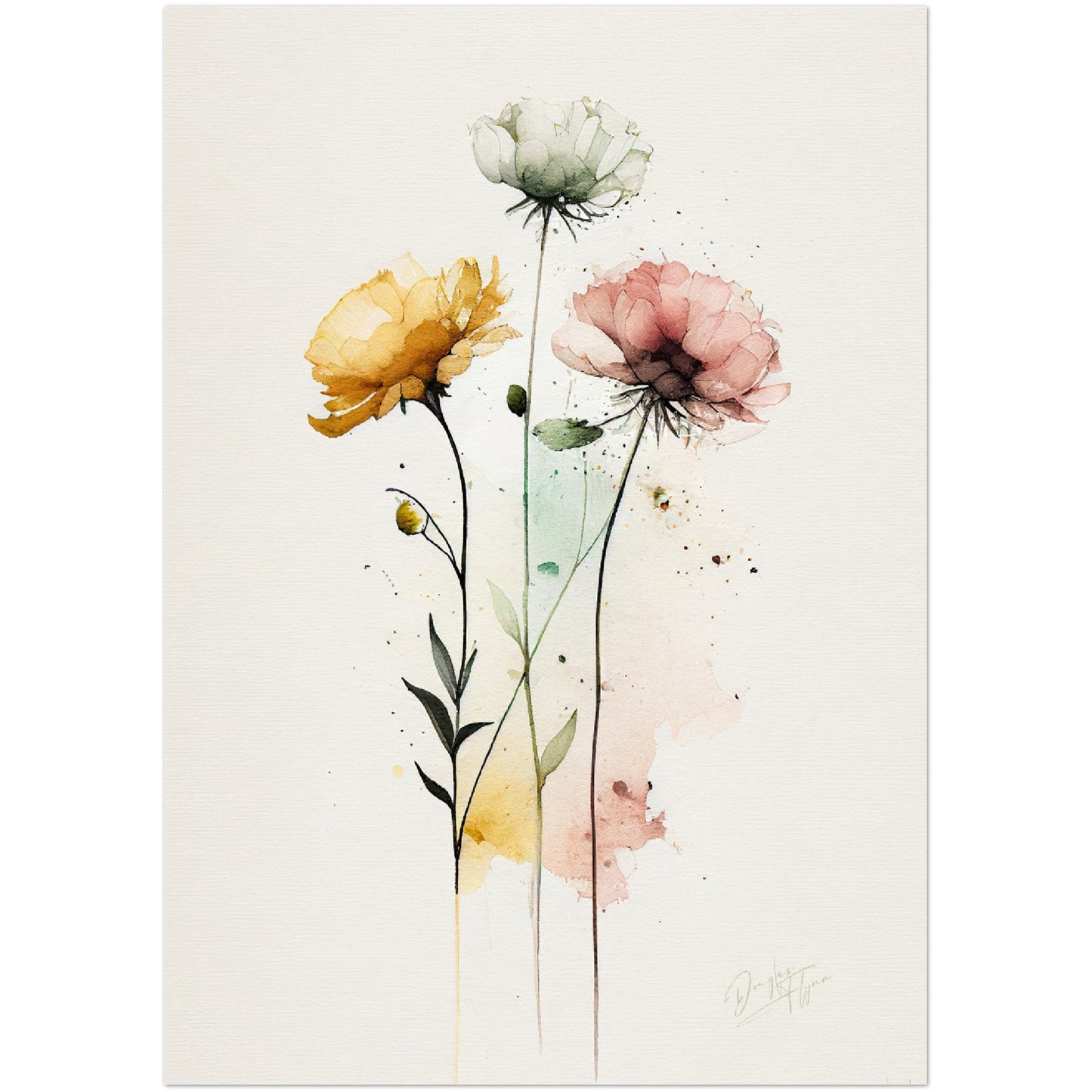 »Flower Reflections« retro poster