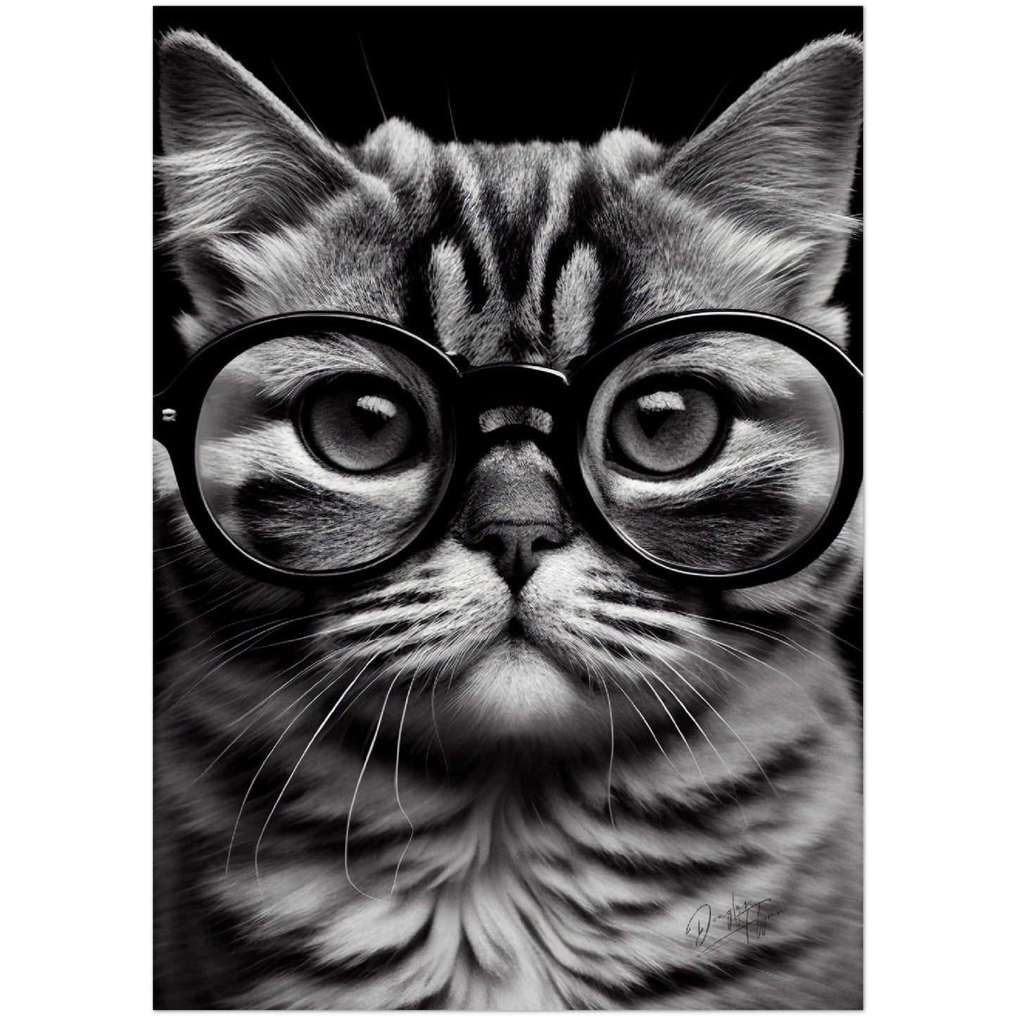 »Purrfect Thinker« retro poster