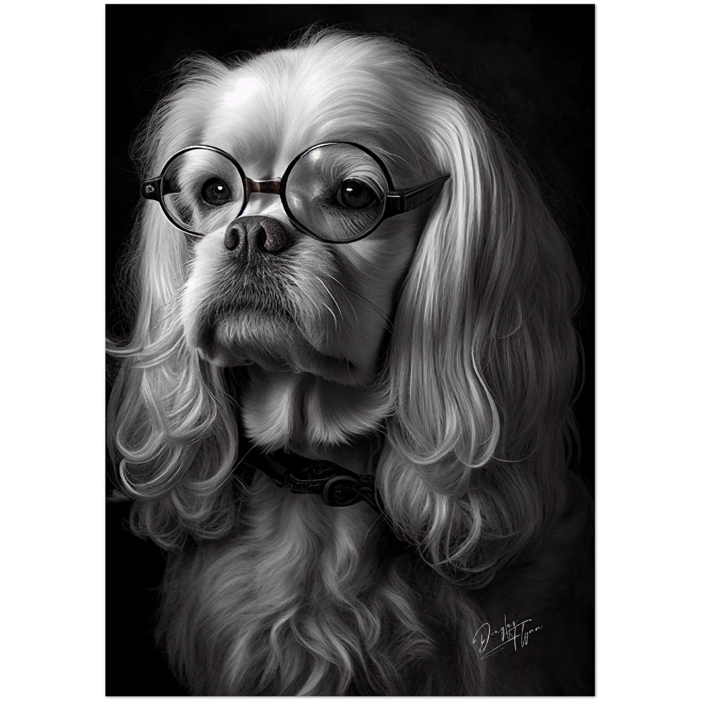 »Spectacled Spaniel« retro poster