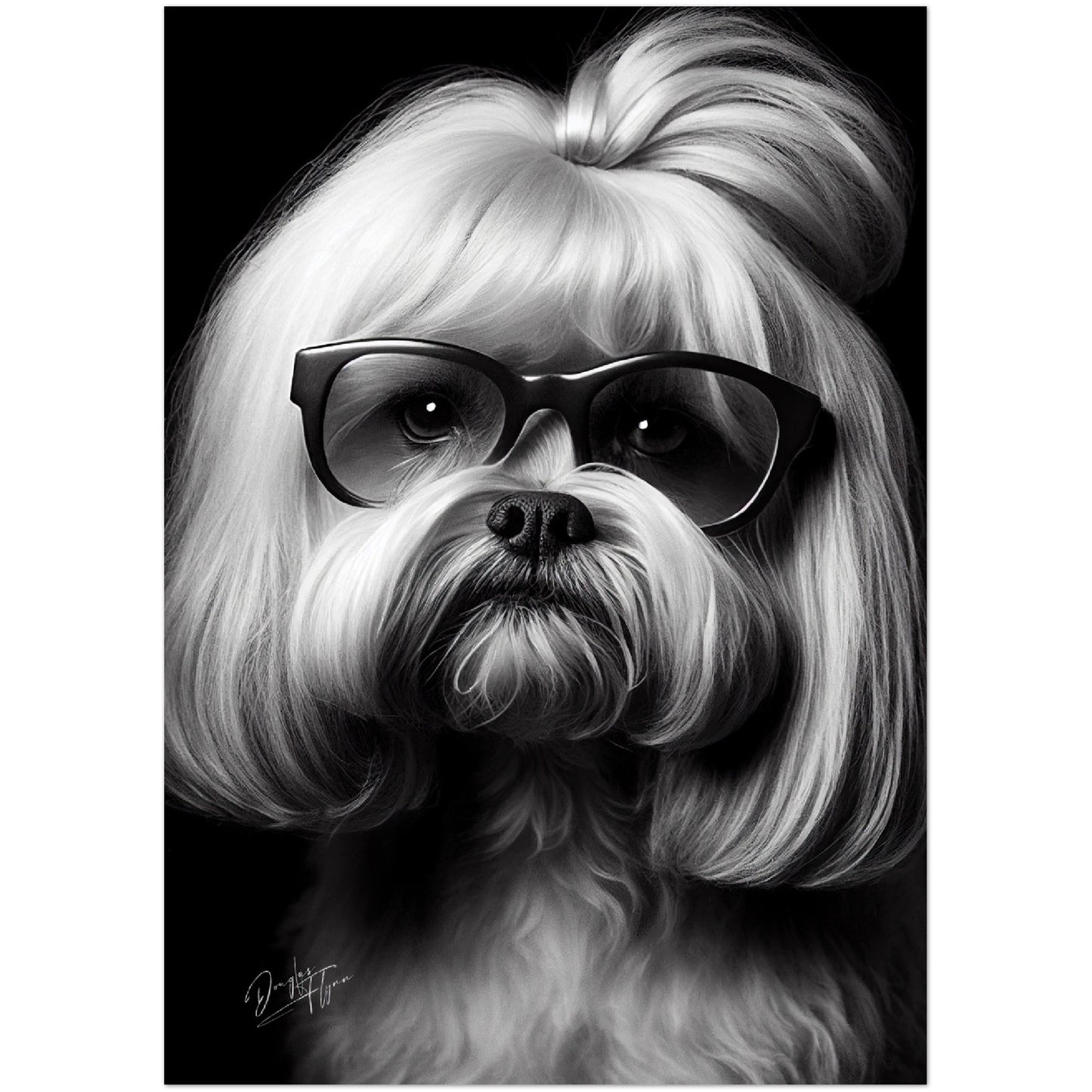 »Insightful Lhasa Apso« retro poster