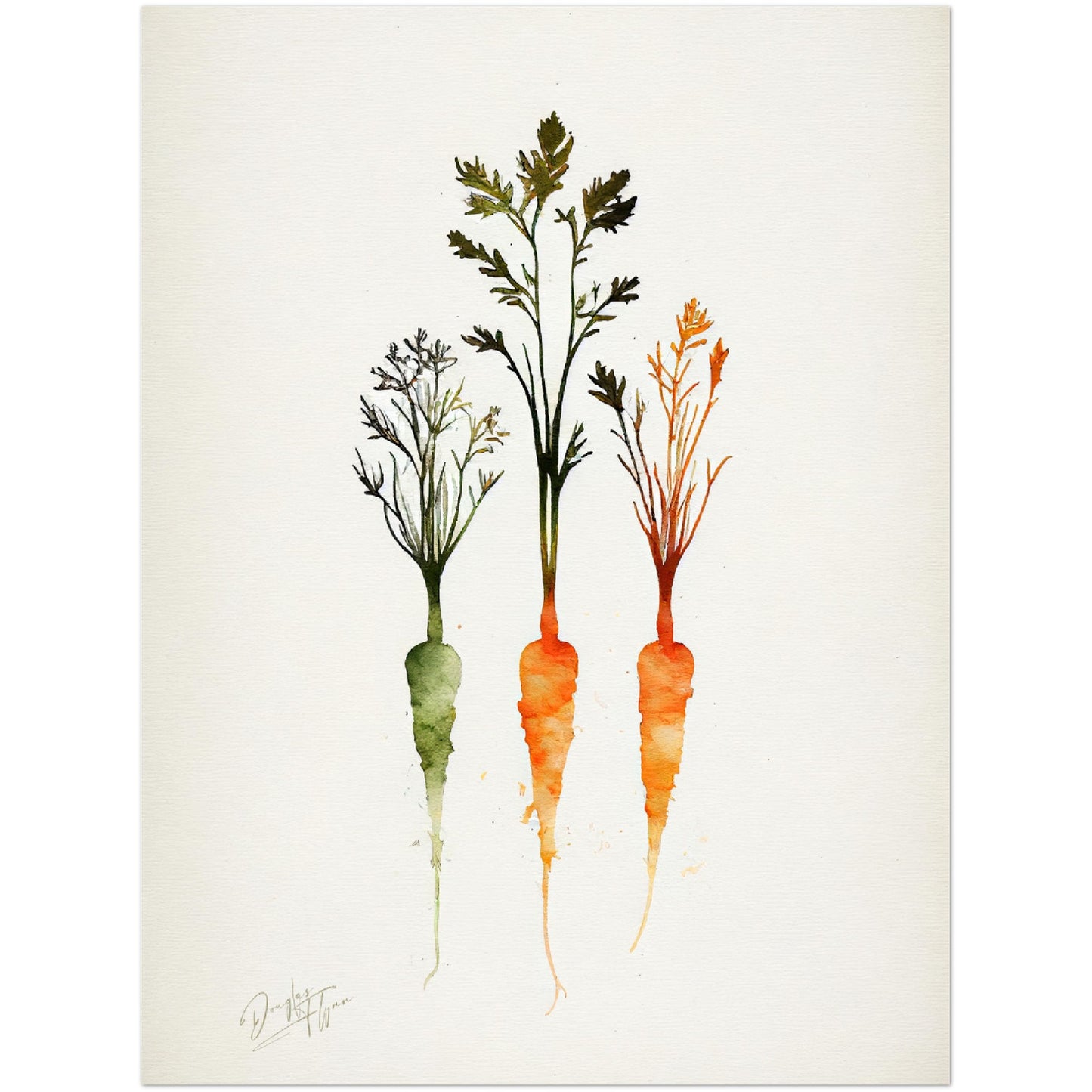 »Carrot Watercolor Wonders« retro poster