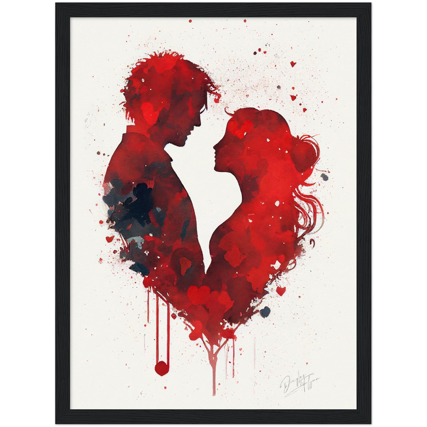 »Love Whispers of Watercolor« retro poster
