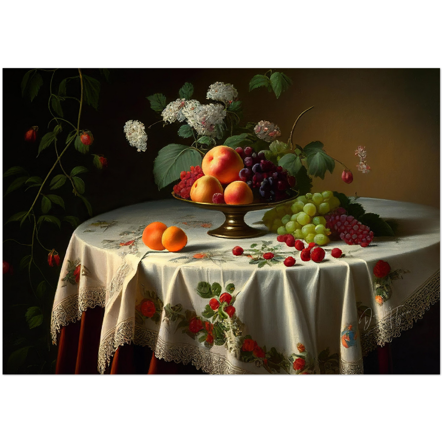 »Dining table for two« retro poster