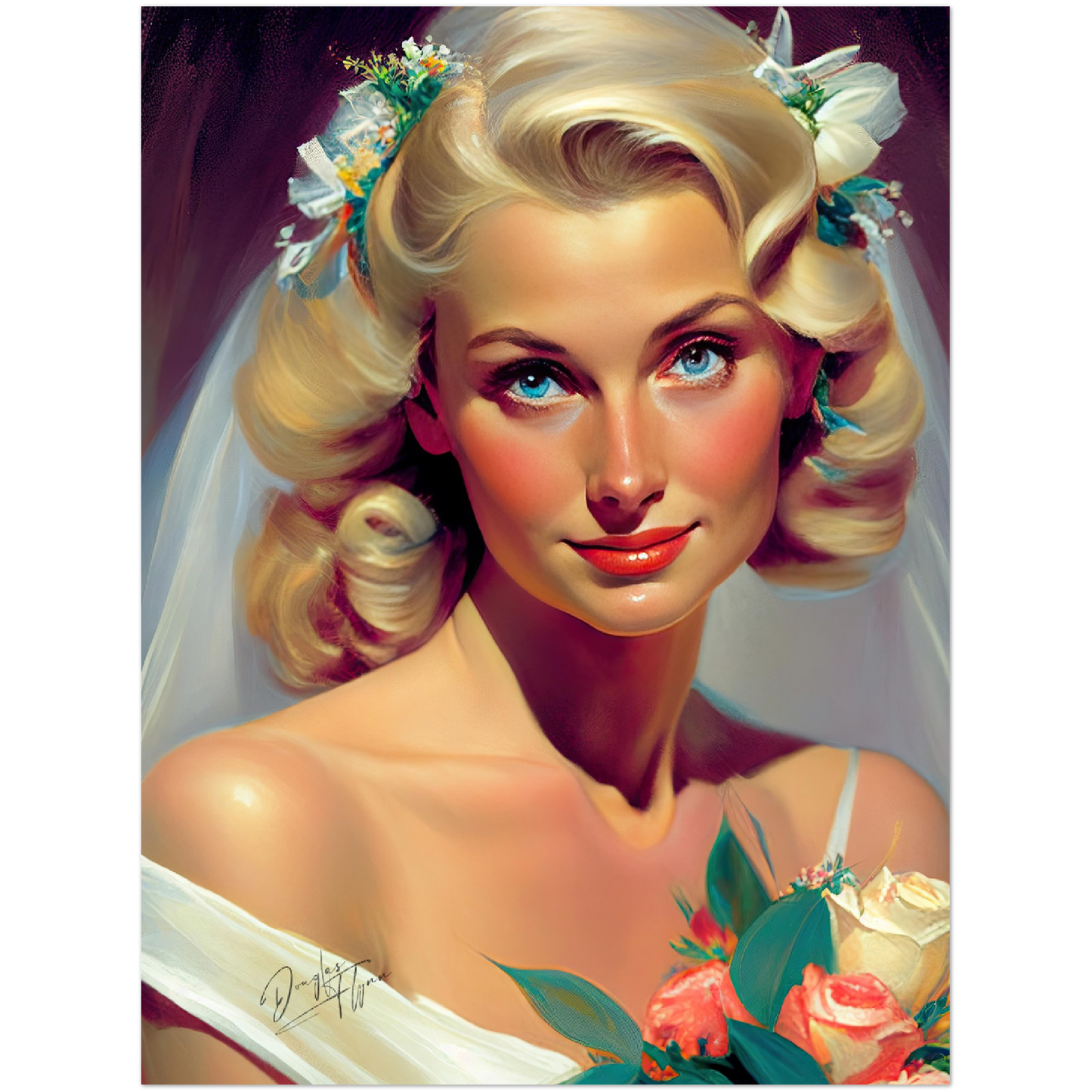 »Elegant Wedding Glamour« retro poster