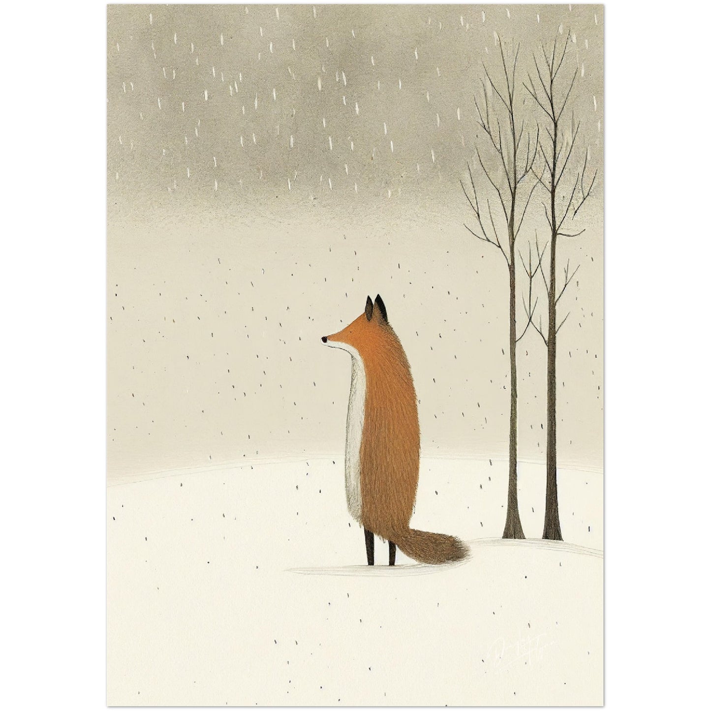 »Fox Sneak and Think Things Through« retro poster