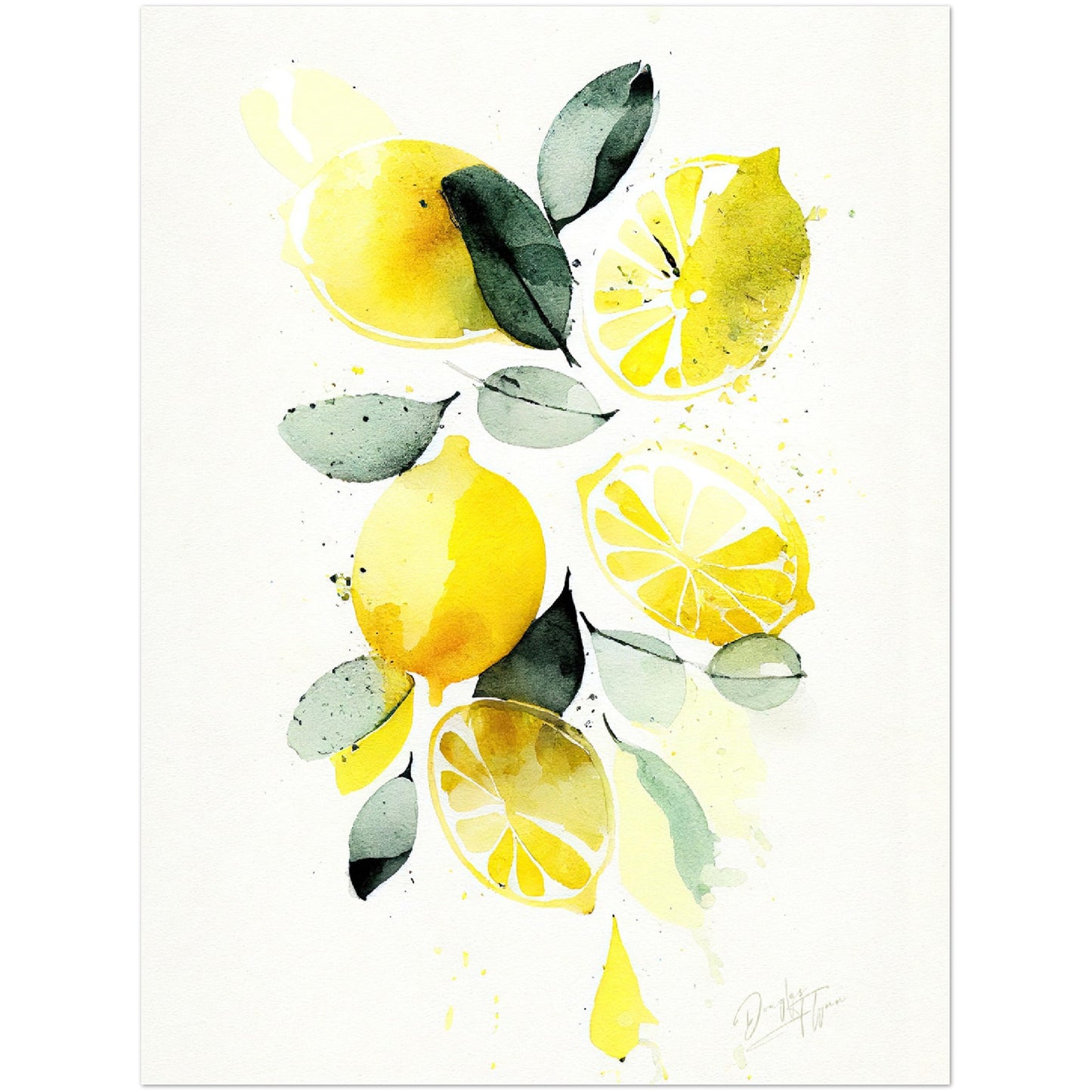 »Lemon Tranquil Tones« retro poster